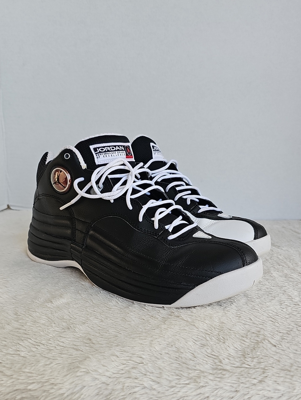 VNFS Nike Air Jordan Jumpman Team 1 Black White Red 644938-002 Size 9.5 OG Box - Picture 5 of 16